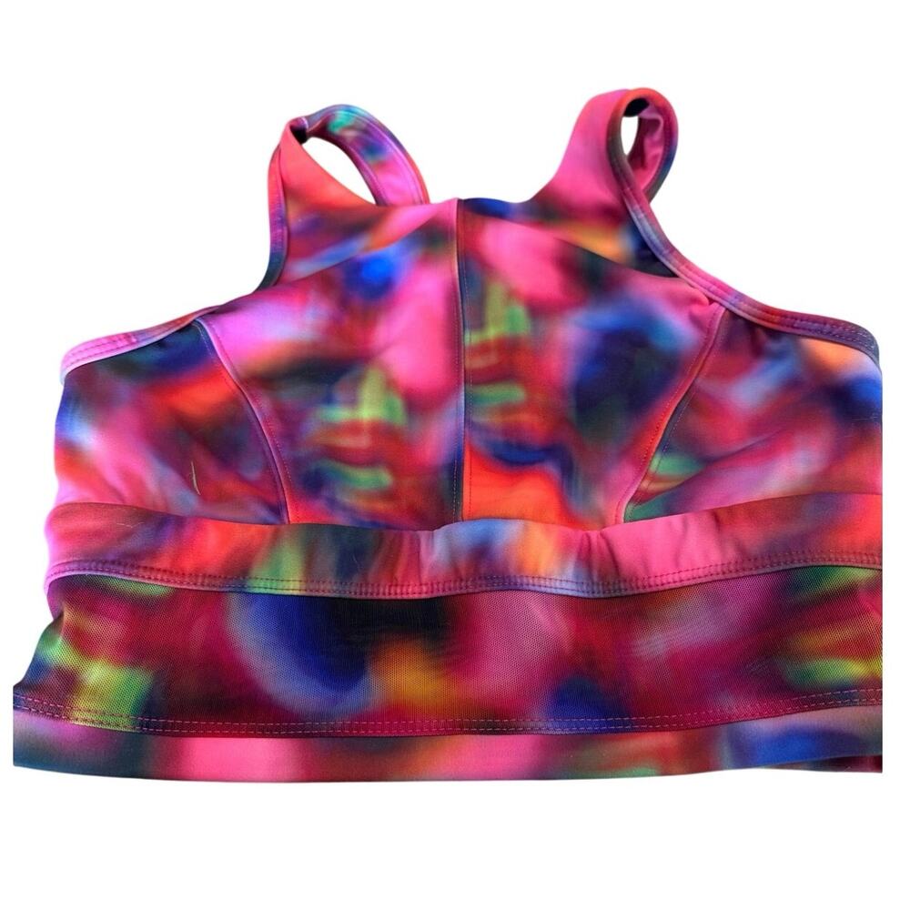 Jo+Jax Multicolor Mesh Dance Crop Top Sports Bra XSA Adult XS